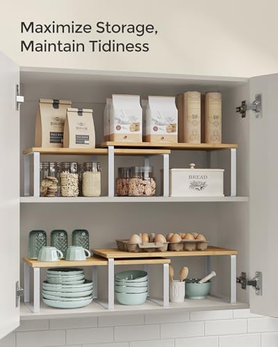 Cabinet Organizer Shelf, Set of 4 Spice Rack, Kitchen Storage