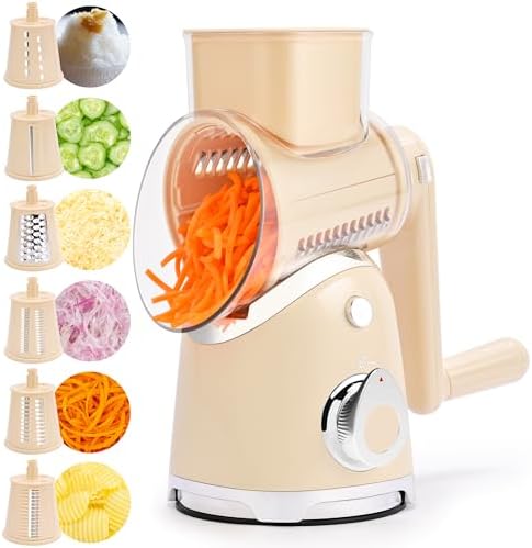SUSTEAS Rotary Cheese Grater Hand Crank, Kitchen Shredder Vegetable Slicer by SUSTEAS
