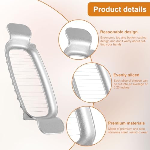 Stainless Steel Cheese Cutter and Butter Slicer with Cheese Tong - Image 3