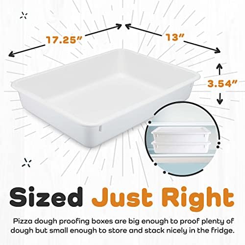 Pizza Dough Proofing Box, Commercial Grade 17.25" x 13", 2 Trays and Covers