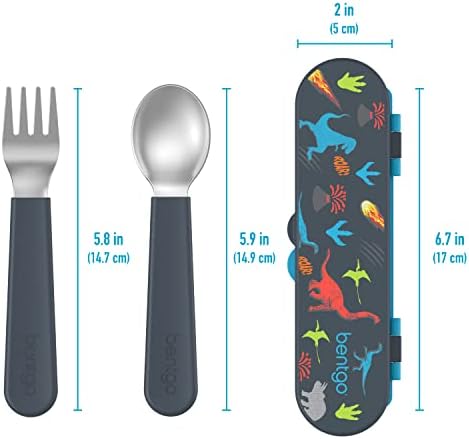 Kids Stainless Steel Utensil Set with Fork, Spoon, & Storage Case