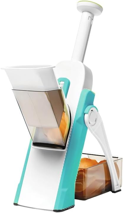 Saker Adjustable Safe Vegetable Slicer,Safe 5-in-1 Mandoline Slicer, Adjustable Vegetable Chopper & Fruit Slicer for Fast Meal Prep, 0.1-8mm Thickness (blue) by Unknown