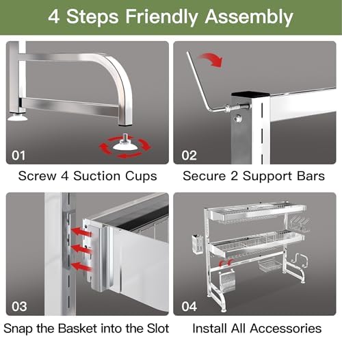 Over The Sink Dish Drying Rack, Extra Large Capacity Dish Drainer