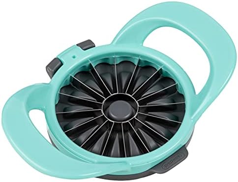 PrepWorks by Dishwasher Safe 16-Slice Thin Apple Slicer and Corer with Attached Safety Cover (Turquoise)
