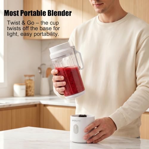 VOLYN Mini Electric Blender Smoothie Maker with Straw & Cleaning Brush - Image 5