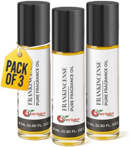 NY Spice Shop Frankincense Musk Fragrance – Pack of 3 Frankincense Musk Oil & Soft Floral Scent – Resinous Aroma Blend with Enduring Aroma Tone – Arabic Musky Perfume Oil for Personal Scent Collection by NYSpiceShop