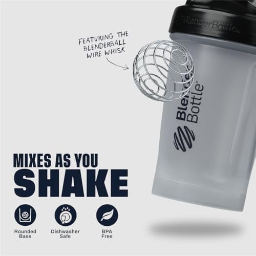 BlenderBottle Classic V2 Plastic Shaker Bottle 20 oz Black - Image 3