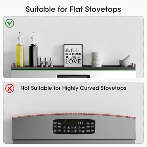 30" Adjustable Magnetic Stove Top Shelf, Matte Black