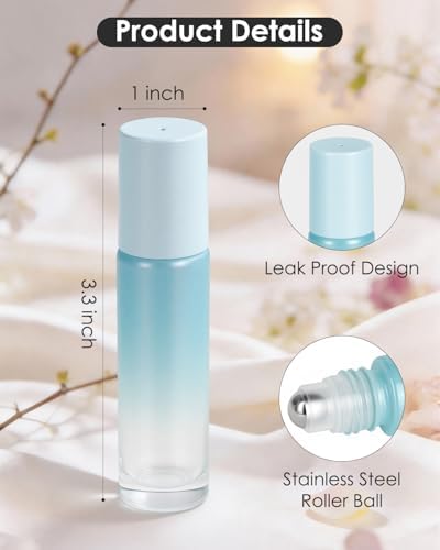 Essential Oil Roller Bottles - 4 Pack Refillable 10ml Glass Roller Bottles - Image 2