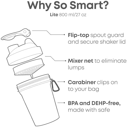 Smartshake Lite 4 Pack Protein Shaker Bottle | Silent Mixing | Leak-Proof Shaker Bottle | Shaker Cups For Protein Shakes | Gym Shaker Bottle | Durable, BPA-Free, Dishwasher Safe (Transparent, 13.5 oz) - Image 5