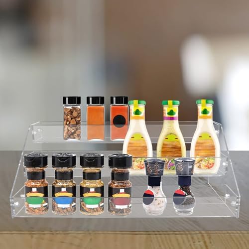3-Tier Clear Acrylic Spice Rack Organizer for Cabinet Countertop