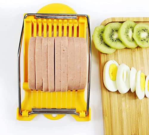 Multifunctional Stainless Steel Luncheon Meat Slicer,Home Slicing and Splitting Tools Food Slicer for Butter Cheese Kiwifruit Strawberry Banana and Cooked Eggs Etc. (Yellow) - Image 4