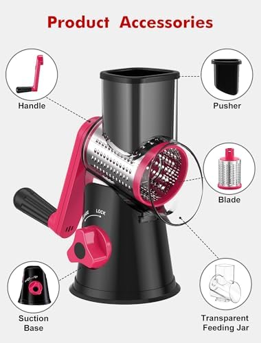 GDL Cheese Grater Hand Crank, Rotary Cheese shredder, Vegetable Slicer - Image 7