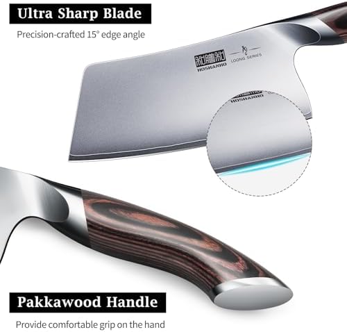 Cleaver Knife 7 Inch, Ultra Sharp Vegetable Meat Chopper Knife