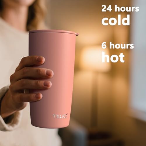 TILUCK 20 oz Insulated Coffee Tumbler with BPA-Free Lid - Image 3