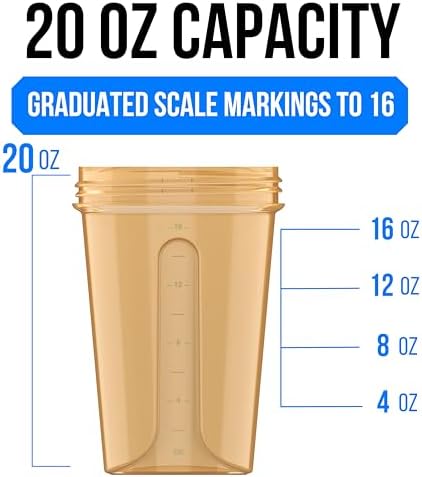 VELOMIX 6 Pack 20oz Shaker Cups for Protein Shakes, Midnight Clay - Image 4