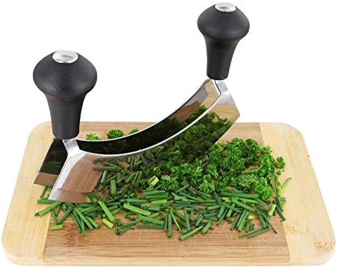 Westmark Germany Stainless Steel Double Blade Mezzaluna Mincing Knife, 7-inch (Black) - Image 5