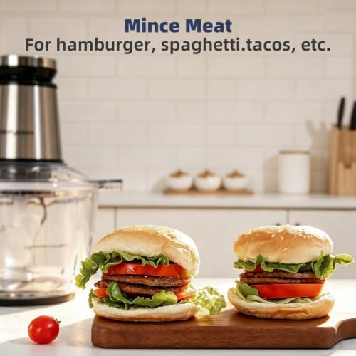 600W Food Chopper 8 Cup Glass Food Processor Meat Grinder