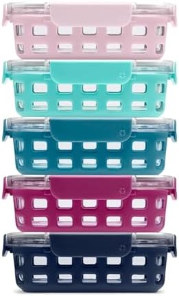 Duraglass 3.4 Cup Glass Meal Prep Containers, 10 Pc, 5 Pack, Orchard