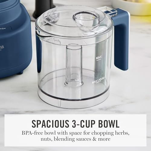 Martha Stewart 3 Cup Electric Vegetable Chopper, Mini Food Processor, Navy - Image 4