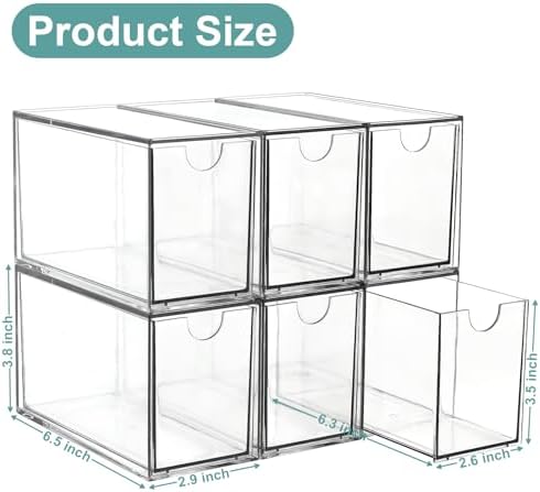 Acrylic 6 Pack Tea Bag Organizer and Storage