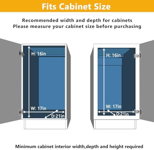 Slide Out Cabinet Organizer for Kitchen, 2 Tier Pull Out Shelves Sliding Cabinet Organizer and Storage, Chrome (16.5" W x 20.5" D)