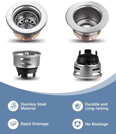 2-inch rv Sink Drain Kit, Bar Sink Drain Strainer Basket Assembly 2 PCS