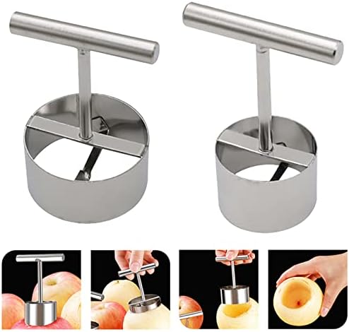Multifunction Apple Pear Core Separator Kitchen Tool, Stainless Steel Apple Pear Core Remover, Fruit Core Pitter Remover Separator Kitchen Accessories (S+L)