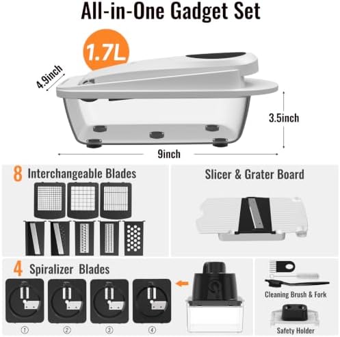 12-Blade Cook Tool & Gadget Sets, Egg Slicer Chopper Grater Set, White