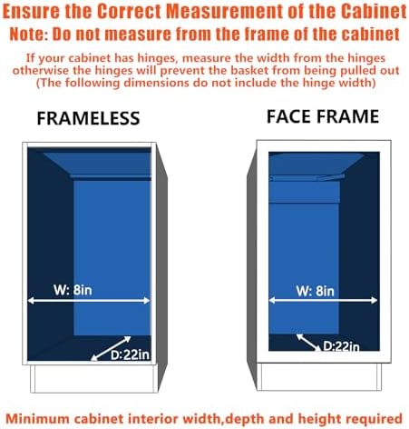 Pull Out Cabinet Organizer, Cabinet Pull Out Shelves 7½" W x 21½" D, Heavy Duty Cabinet Drawers Slide Out Kitchen Cabinet Organizers Storage Shelf