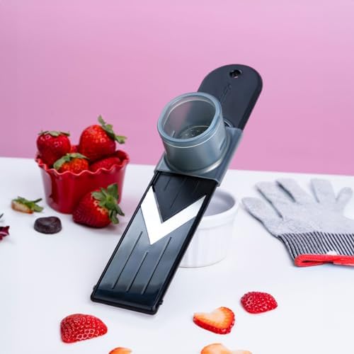Microplane Mini Mandoline Slicer - Compact Slicer for Strawberries and Mushrooms - Image 4