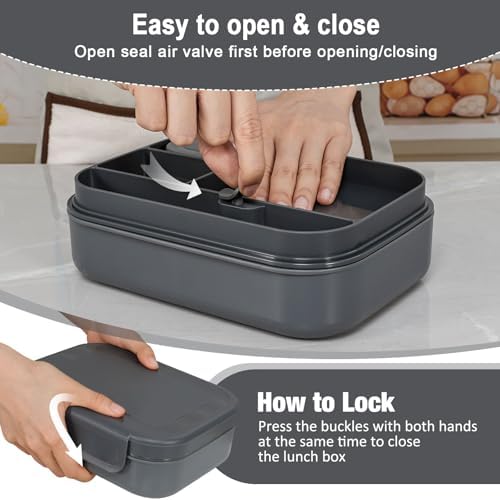 47oz Stackable Bento Lunch Box for Adult & Teens BPA-Free Container