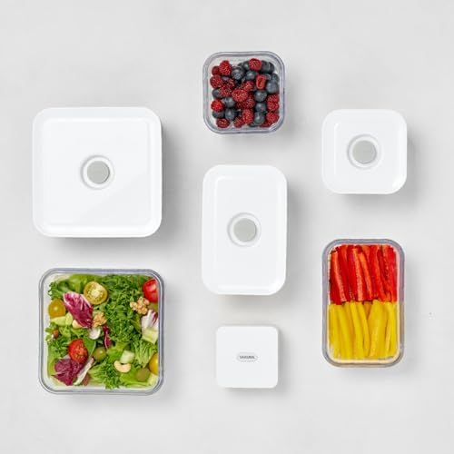 Premium Airtight Food Storage Containers 4-piece/Set, BPA Free, 100% Leak Proof, Keep food fresh up to 5 times longer than non-vacuum storage