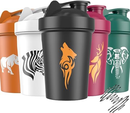 5 PACK Protein Shaker Bottles for Protein Mixes -20 OZ- Dishwasher Safe Shaker Cups for Protein Shakes - Shaker Cup for Blender Protein Shaker Bottle for Shakes Protein Shake Blender