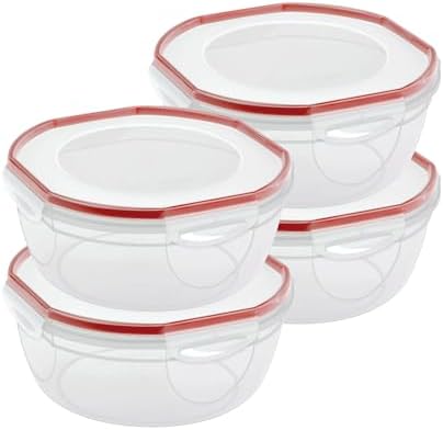 Ultra-Seal Bowl, Large Airtight Food Storage, 4.7 Qt, 4-Pack