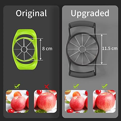 Newness Apple Slicer, [Upgraded] 12-Slice Apple Slicer and Corer, Heavy Duty Stainless Steel Apple Cutter, Divider, Wedger with Ultra-Sharp Blade & Ergonomic Grip Handle for Pears and More