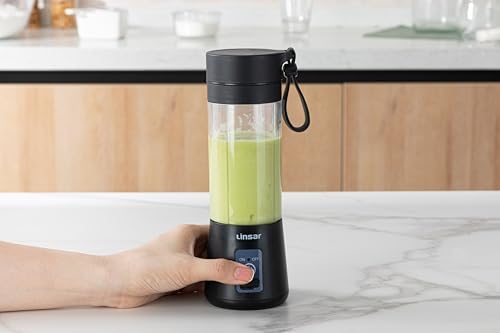 Portable Blender (Black) for Shakes and Smoothies with Durable Stainless Steel Blades for Powerful Blending Performance, USB Rechargeable for Office, Gym, Kitchen and travel - Image 2