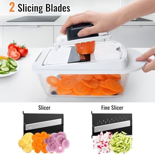 12-Blade Cook Tool & Gadget Sets, Egg Slicer Chopper Grater Set, White
