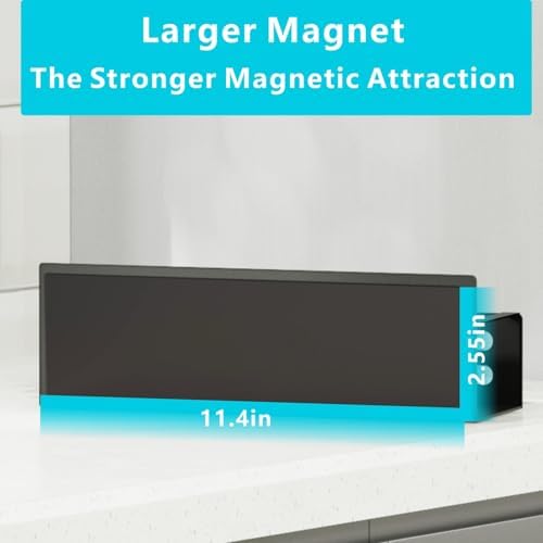 Magnetic Spice Rack for Refrigerator Magnetic Fridge Shelf for Kitchen Magnetic Shelves for Fridge 4 Pack Black