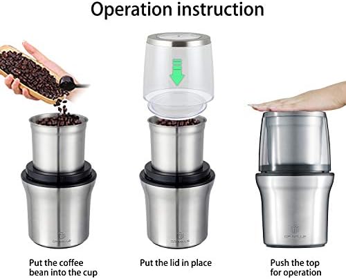 DR MILLS DM-7412M Stainless Steel Electric Dried Spice and Coffee Grinder,2 in 1 Wet and Dry, Detachable Cups, Dishwasher Safe - Image 2