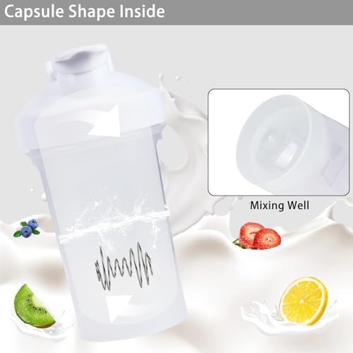 400ml Protein Shaker Bottle,Gym Small Shakes Cup with Mixing Ball - Image 4