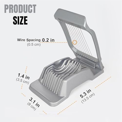 OCHI Stainless Steel Egg Slicer, Heavy Duty Aluminum Cutter for Hard Boiled Eggs, Dishwasher Safe, Perfect for Strawberries & Soft Fruits - Image 2