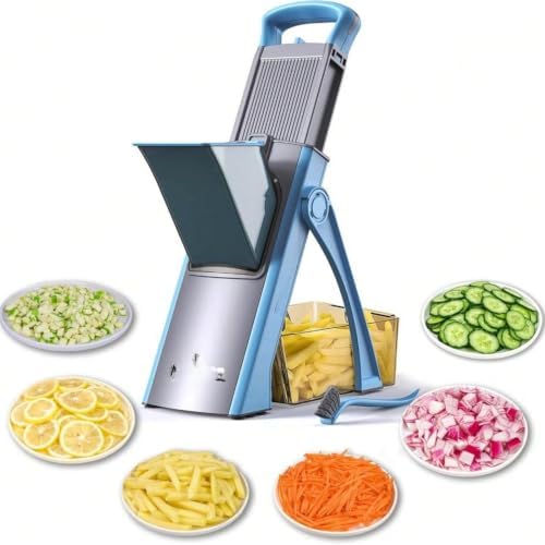 Blue Mandoline Slicer Vegetable Cutter, Adjustable 0.1-8mm by Unknown