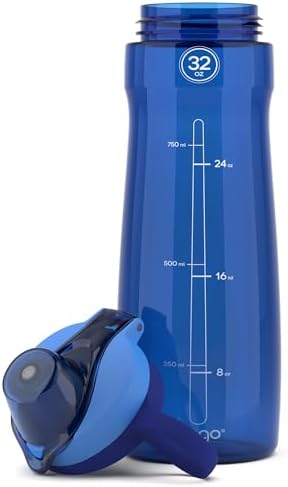 Pogo BPA-Free Tritan Plastic Water Bottle with Chug Lid, 32 Oz, Blue - Image 4