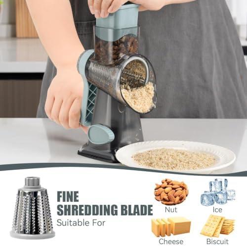 KEOUKE Rotary Cheese Grater, Hand Crank Shredder Slicer - Image 3