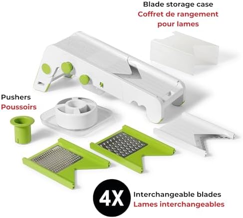 Starfrit Cubing Pro Mandoline Slicer & Dicer, 4 Blades, 10 Settings, White - Image 5