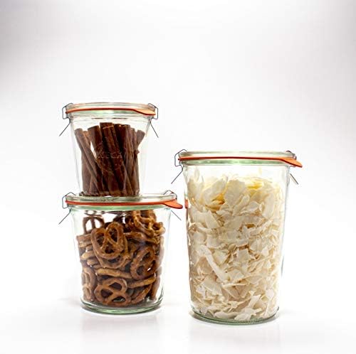 Canning Jars 742 Mold Jars made of Transparent Glass - Eco-Friendly Canning Jar - Storage for Food, Yogurt with Air Tight Seal and Lid - 1/2 Liter Tall Jar Set - (2 Jars)