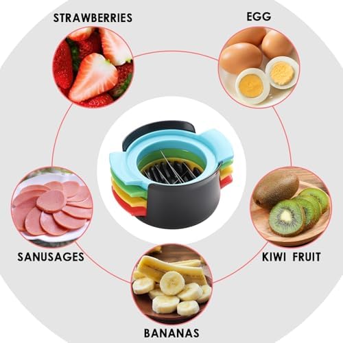 Egg Slicer for Hard Boiled Eggs，4 in 1 Multifunctional Egg Cutter,Strawberry slicer, Strawberry, Tomato, Dicer for Soft Fruit Mushroom Home Use - Image 6