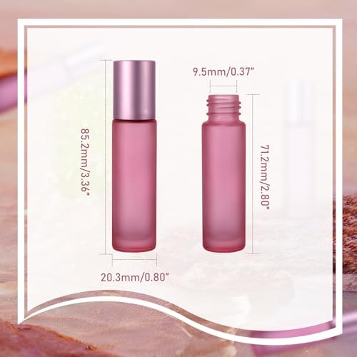 Kesell 10 Pack - 10ml Refillable Frosted Glass Roller Bottles - Image 2
