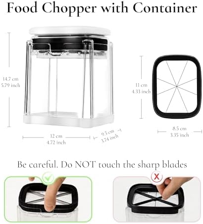 French Fry Cutter with 2 Blades Stainless Steel Manual Potato Chopper White - Image 7